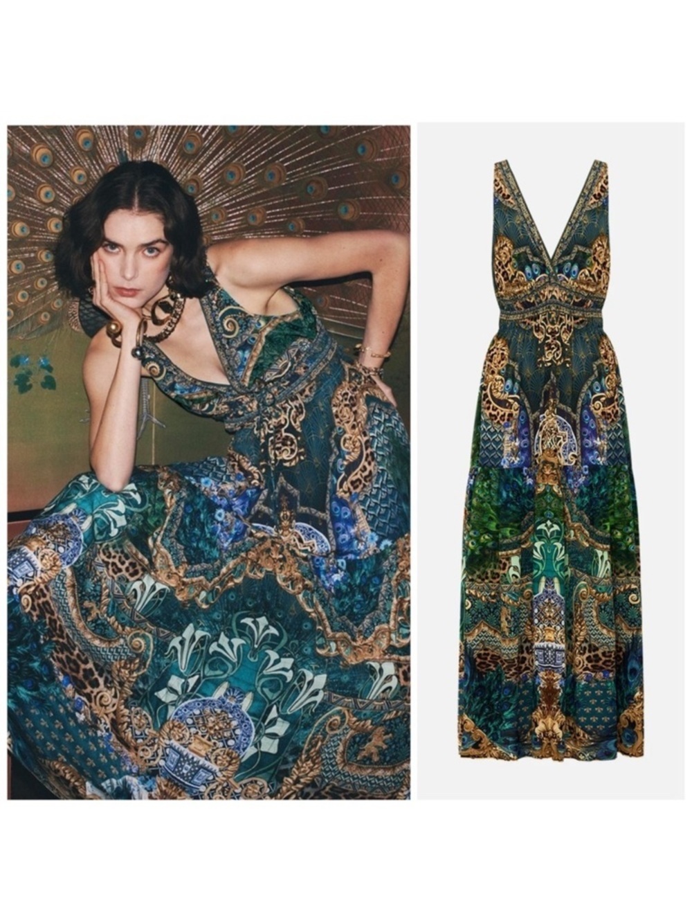 Camilla Shirred Waist Detail Long Dress Size Small​​​